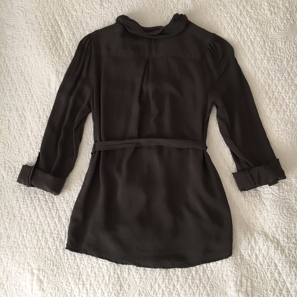 Anthropologie Odille Blouse Draped Collar Tunic Button Up Shirt Women's Size 0 - Picture 7 of 7